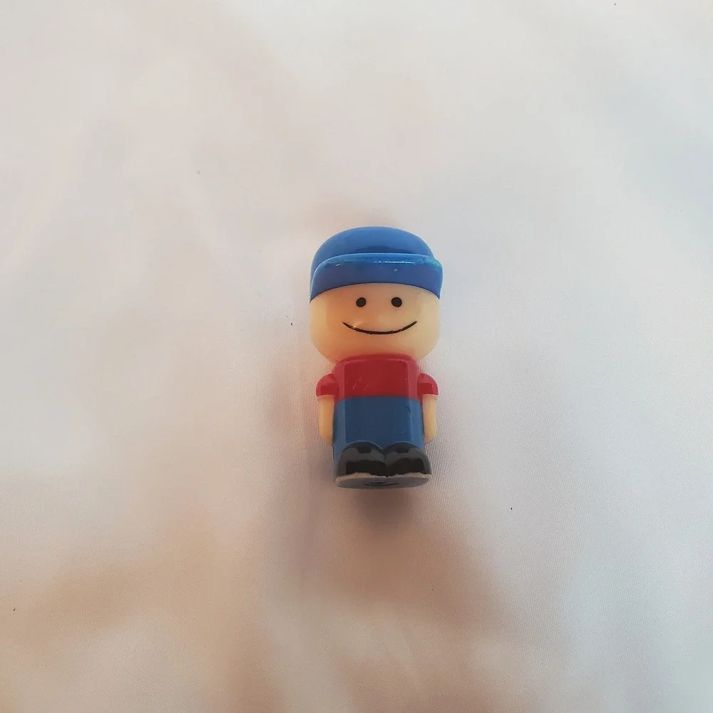Vintage Blue Hat Kid‎ Toy Figurine Action Figure Smiley Face Collectible